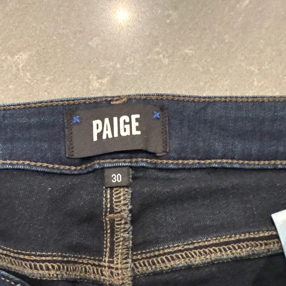 PAIGE Dark Indigo Cropped Ankle Jeans